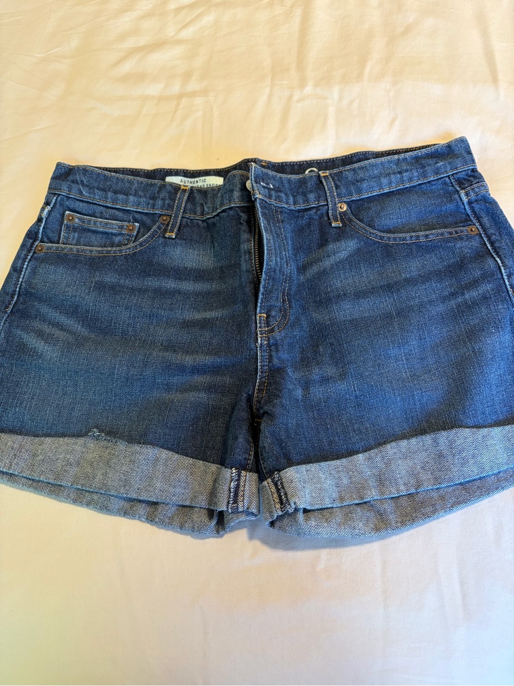 Gap 1969 Women's Dark Blue Rolled Hem Denim Shorts